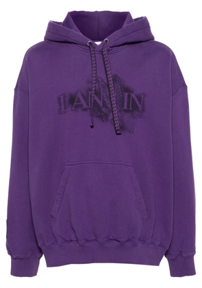 Lanvin x Future logo-print cotton hoodie - Purple