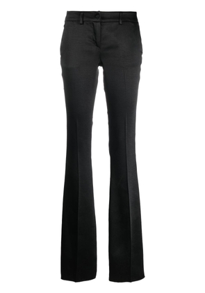 Philipp Plein low-rise flared satin trousers - Black