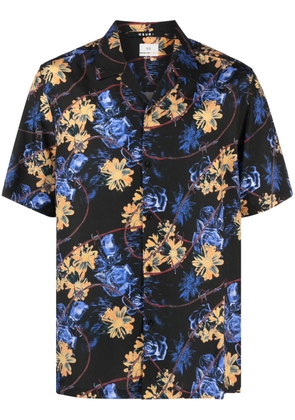 Ksubi Cuban-collar floral-print shirt - Black