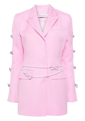 MACH & MACH embellished cut-out wool blazer mini dress - Pink
