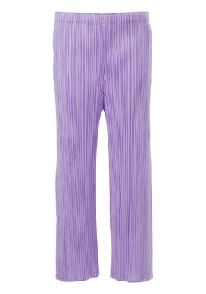 Pleats Please Issey Miyake Mc July pleated cropped trousers - Purple