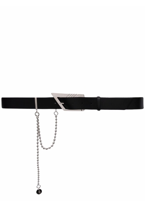 The Attico chain-embellished leather belt - Black