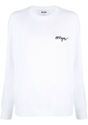 MSGM embroidered logo sweatshirt - White