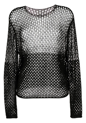 Dion Lee metallic mesh long-sleeved top - Black
