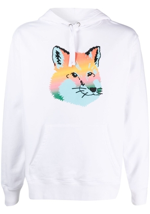 Maison Kitsuné fox-print cotton hoodie - White