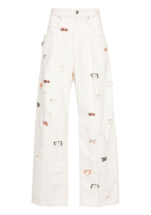 MARANT Janael embroidered jeans - White