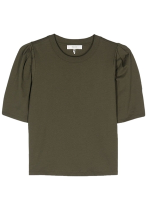 FRAME pleat-detail cotton T-shirt - Green