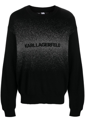 Karl Lagerfeld intarsia-logo wool sweatshirt - Black