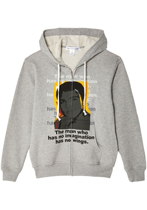 Comme Des Garçons Shirt graphic-print cotton hoodie - Grey
