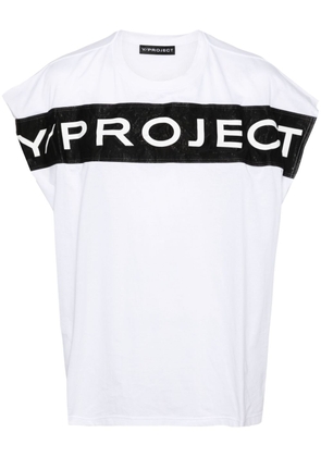Y/Project logo-print cotton tank top - White