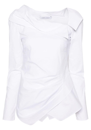 Alberta Ferretti pleat-detail poplin blouse - White