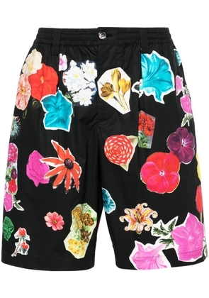 Marni Flowers Collage-print poplin shorts - Black