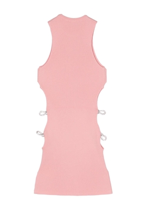 MACH & MACH bow-appliqué cut-out knitted top - Pink