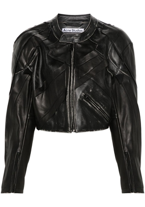 Acne Studios patchwork leather jacket - Black