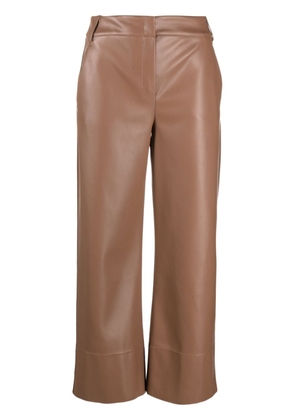 'S Max Mara faux-leather cropped trousers - Brown