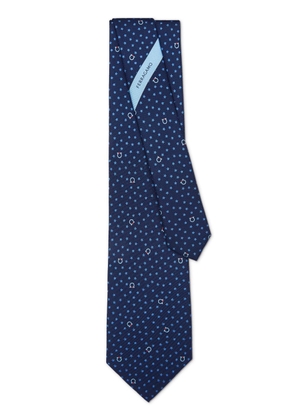 Ferragamo star-print silk tie - Blue