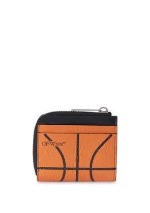 Off-White Basketball logo-print leather wallet - Orange