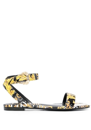 Versace Jeans Couture Barocco-print strappy sandals - Black