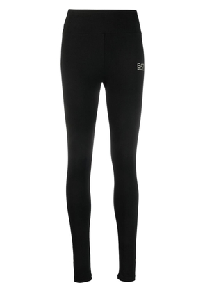 Ea7 Emporio Armani logo-print cotton leggings - Black
