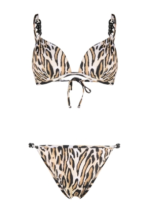 Moschino animal-print embellished bikini set - Neutrals