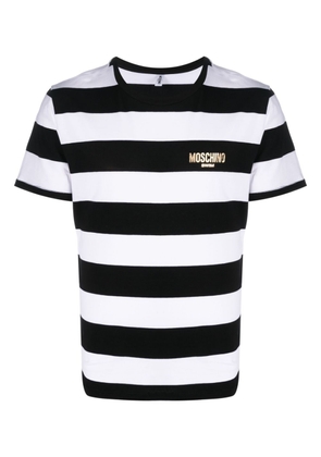Moschino logo-print striped cotton T-shirt - White
