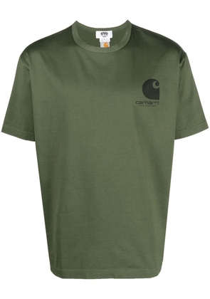 Junya Watanabe MAN logo-print cotton T-shirt - Green