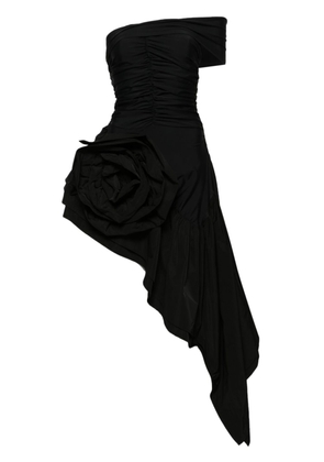 Vaquera Afterparty rose-appliqué minidress - Black