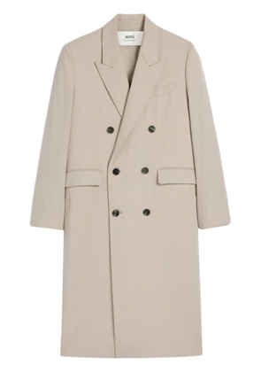 AMI Paris double-breasted wool coat - Neutrals