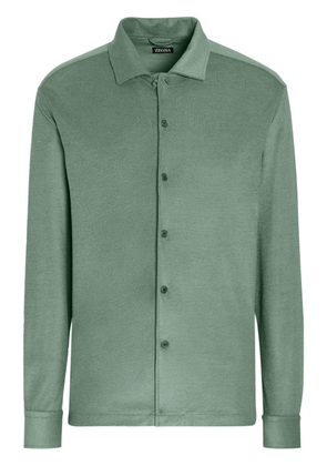 Zegna long-sleeve cotton-silk shirt - Green