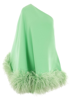 Valentino Garavani Feather One-shoulder Mini Dress - Green