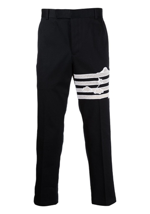Thom Browne Unconstructed 4-Bar sky-motif chino trousers - Blue