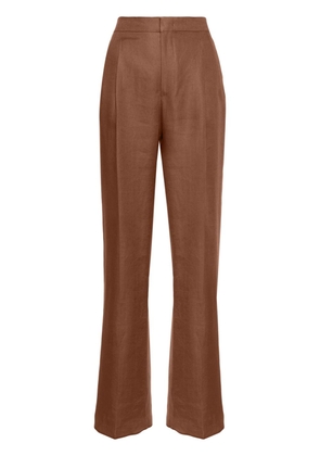 Tagliatore pleat-detail straight-leg trousers - Brown