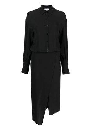 Patrizia Pepe asymmetric crepe shirt dress - Black