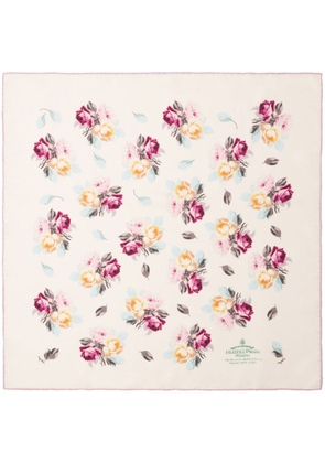 Prada flower-print silk scarf - Neutrals