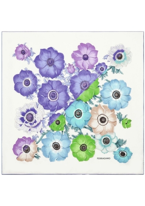 Ferragamo floral-print silk scarf - Purple