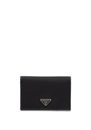 Prada Re-Nylon enamel-triangle logo wallet - Black
