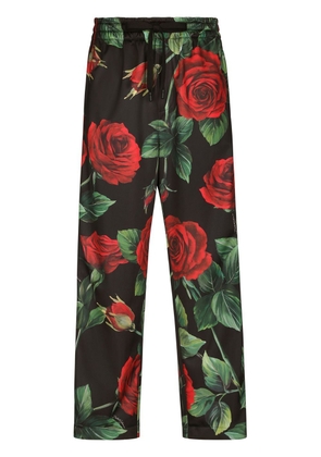 Dolce & Gabbana floral-print track trousers - Black