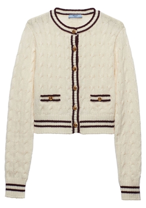 Prada cable-knit wool jumper - White