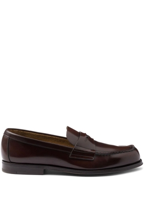 Prada penny-slot leather loafers - Brown