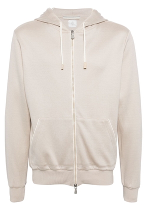 Eleventy zip-up jersey hoodie - Neutrals