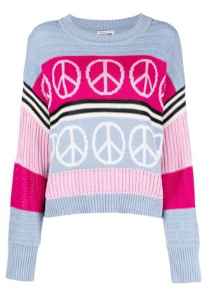 MOSCHINO JEANS peace-sign intarsia knit jumper - Blue