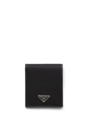 Prada recycled-nylon logo plaque wallet - Black