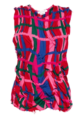 Comme Des Garçons knitted asymmetric design vest - Pink