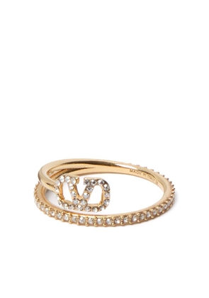 Valentino Garavani VLogo Signature crystal ring - Gold