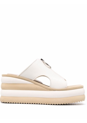 Stella McCartney zip-detail square-toe platform sandals - White