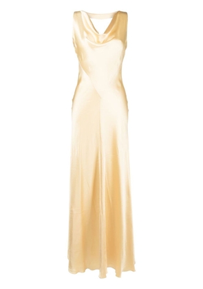 Alberta Ferretti cut-out sleeveless silk gown - Neutrals