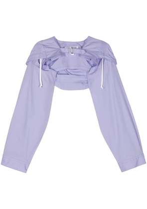 Comme Des Garçons Shirt hooded cropped cotton jacket - Purple