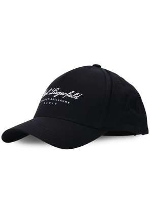 Karl Lagerfeld logo-embroidered cotton-blend baseball cap - Black