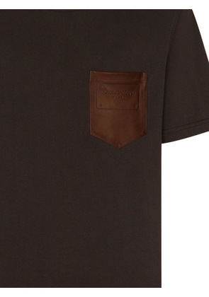 Dolce & Gabbana logo-stamp cotton T-shirt - Brown