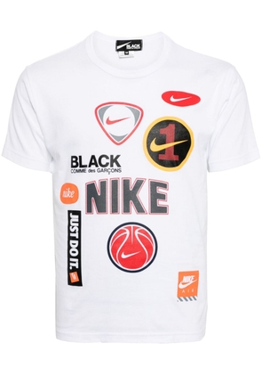 Black Comme Des Garçons x Nike logo-print cotton T-shirt - White